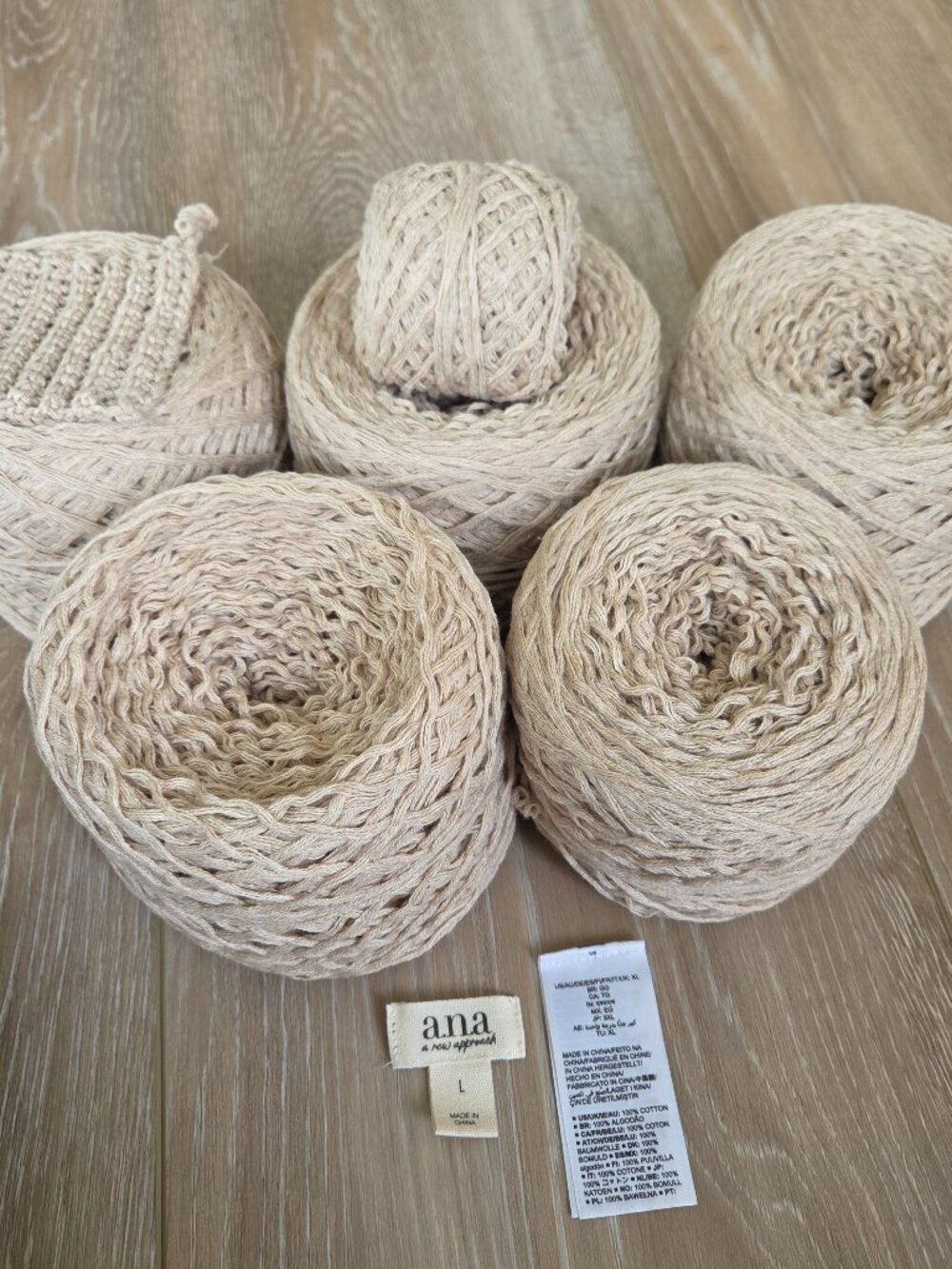 100% Upcycled Cotton Yarn - Natural Cream (620g)
